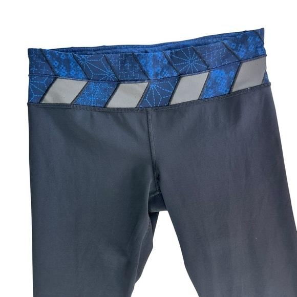 Lululemon Run Inspire Crop II tights black blue gray leggings 6 yoga pants - Picture 3 of 11